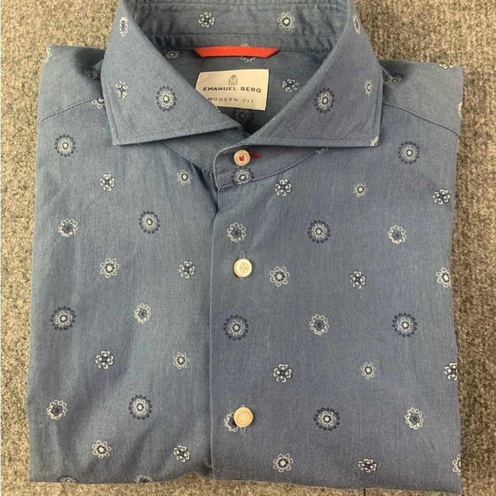 Emanuel Berg Modern Fit Mens 100% Cotton Long Sleeve